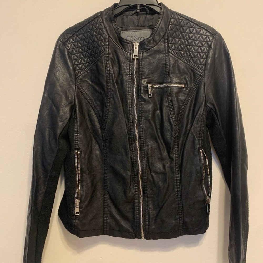 Cisono by Cavalini faux Leather Jacket Womens Medium